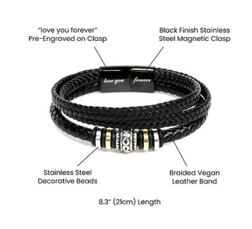 Men's Love You Forever Bracelet — For Dad