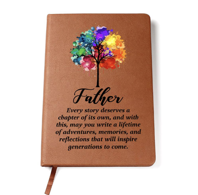 Father keepsake journal with watercolor tree of life